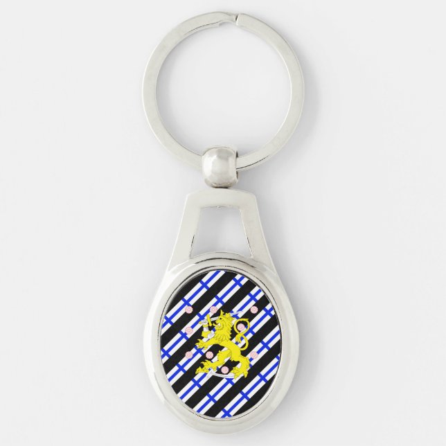 Finnish stripes flag keychain (Front)