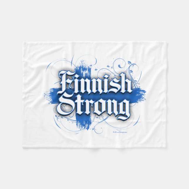 Finnish Strong (Finland) Fleece Blanket (Front (Horizontal))