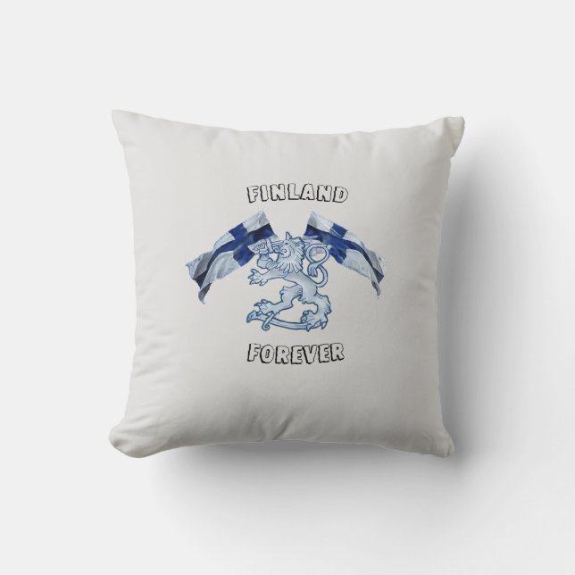 Finnish Throw Pillow with Crest (Front)