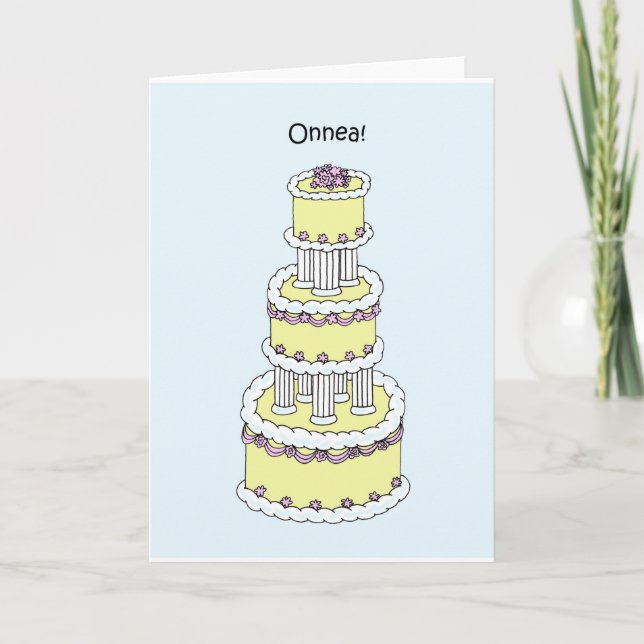 Finnish Wedding Congratulations Onnea Card (Front)