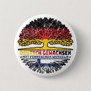 Finnland Finnisch Deutsch Deutschland Baum Wurzel 2 Inch Round Button