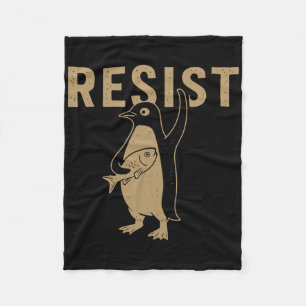 Fintage Penguin Resist Penguins Subtle Anti Trump Fleece Blanket