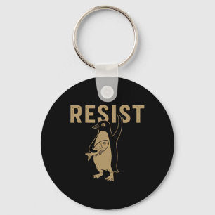 Fintage Penguin Resist Penguins Subtle Anti Trump Keychain