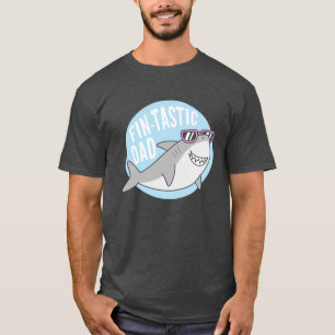 Fintastic Dad Shark Pun Funny T-Shirt
