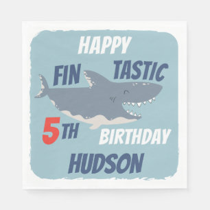 Fintastic Happy Shark Birthday Party, Any Age Napkin