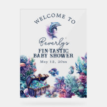 Fintastic One moderne Rustic Watercolor Baby showe