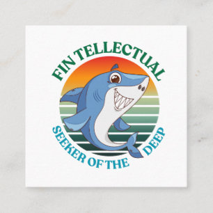 Fintellectual Shark Seeker of the Deep Dark Academ Square Business Card