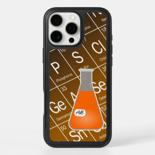 Fiole d'Erlenmeyer orange (avec initiales) Chimie