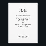 Fiona Black and White Bold Monogram Modern Wedding Program<br><div class="desc">Contemporary and modern wedding program featuring a simple and minimal design with your three initial monogram along with your names and wedding date in bold typography.  This minimalist black and white typographic design can be customized to any colour you choose in the design editing tool.</div>