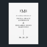 Fiona Black and White Bold Monogram Modern Wedding Program<br><div class="desc">Contemporary and modern wedding program featuring a simple and minimal design with your three initial monogram along with your names and wedding date in bold typography.  This minimalist black and white typographic design can be customized to any colour you choose in the design editing tool.</div>