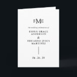 Fiona Black and White Bold Monogram Modern Wedding Program<br><div class="desc">Contemporary and modern folded wedding program featuring a simple and minimal design with your three initial monogram along with your names and wedding date in bold typography.  This minimalist black and white typographic design can be customized to any colour you choose in the design editing tool.</div>
