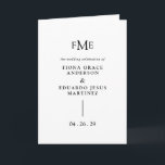 Fiona Black and White Bold Monogram Modern Wedding Program<br><div class="desc">Contemporary and modern folded wedding program featuring a simple and minimal design with your three initial monogram along with your names and wedding date in bold typography.  This minimalist black and white typographic design can be customized to any colour you choose in the design editing tool.</div>