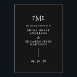 Fiona Black Bold Monogram Modern Wedding Program<br><div class="desc">Contemporary and modern wedding program featuring a simple and minimal design with your three initial monogram along with your names and wedding date in bold typography.  This minimalist black typographic design can be customized to any colour you choose in the design editing tool.</div>