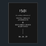 Fiona Black Bold Monogram Modern Wedding Program<br><div class="desc">Contemporary and modern wedding program featuring a simple and minimal design with your three initial monogram along with your names and wedding date in bold typography.  This minimalist black typographic design can be customized to any colour you choose in the design editing tool.</div>