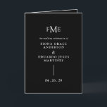 Fiona Black Bold Monogram Modern Wedding Program<br><div class="desc">Contemporary and modern folded wedding program featuring a simple and minimal design with your three initial monogram along with your names and wedding date in bold typography.  This minimalist black typographic design can be customized to any colour you choose in the design editing tool.</div>
