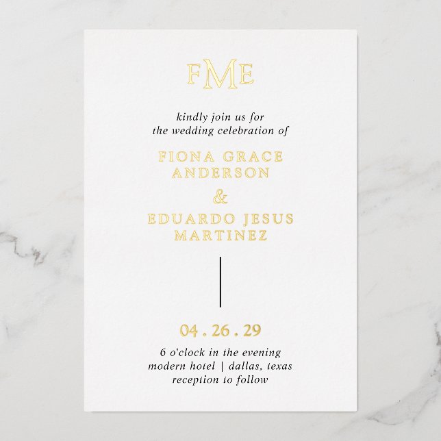 Fiona Bold Monogram Modern Wedding (Front)