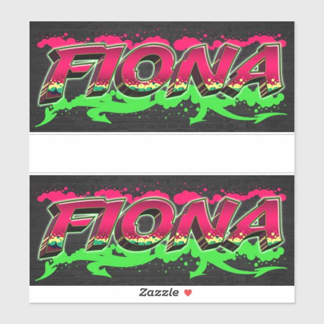 Fiona First Name Graffiti Sticker (Sheet)