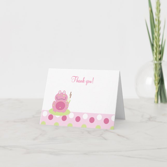 Fiona la grenouille rose pliée Merci notes (Devant)