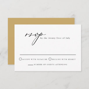 FIONA Modern Minimalist Calligraphy Mustard RSVP Invitation
