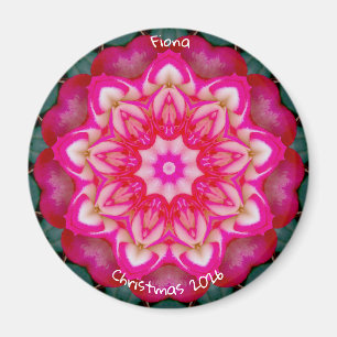 FIONA ~ Personalized Miniature Rose Fractal ~ Magnet