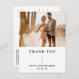 Fiona Photo Bold Monogram Modern Wedding Postcard