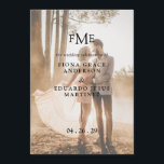 Fiona Photo Bold Monogram Modern Wedding Program<br><div class="desc">Contemporary and modern wedding program featuring a simple and minimal design with your three initial monogram along with your names and wedding date in bold typography over your favourite photo.  This minimalist black and white typographic design can be customized to any colour you choose in the design editing tool.</div>
