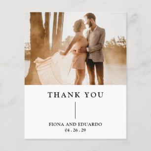 Fiona Photo Bold Monogram Modern Wedding Thank You Flyer