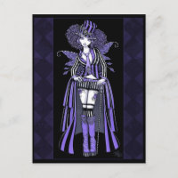 Fiona Purple Gothic Couture Fairy Postcard