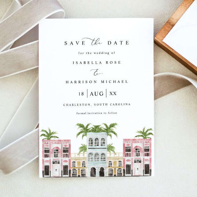 FIONA Watercolor Charleston SC Save the Date Invitation (Creator Uploaded)