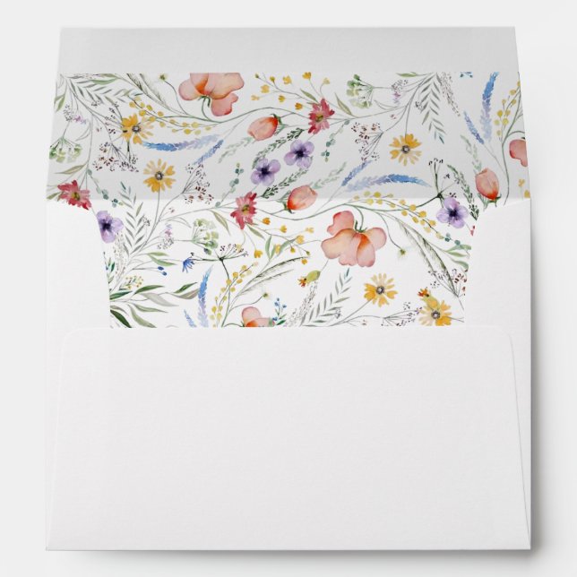 Fiona Wildflower In Bloom Floral Return Address Envelope (Back (Bottom))