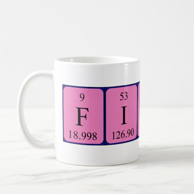 Fionn periodic table name mug (Left)