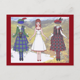 Fionna of Scotland Paper Doll Postcard