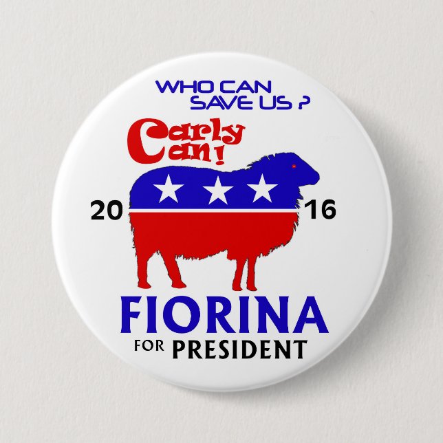 Fiorina for President 2016 3 Inch Round Button (Front)