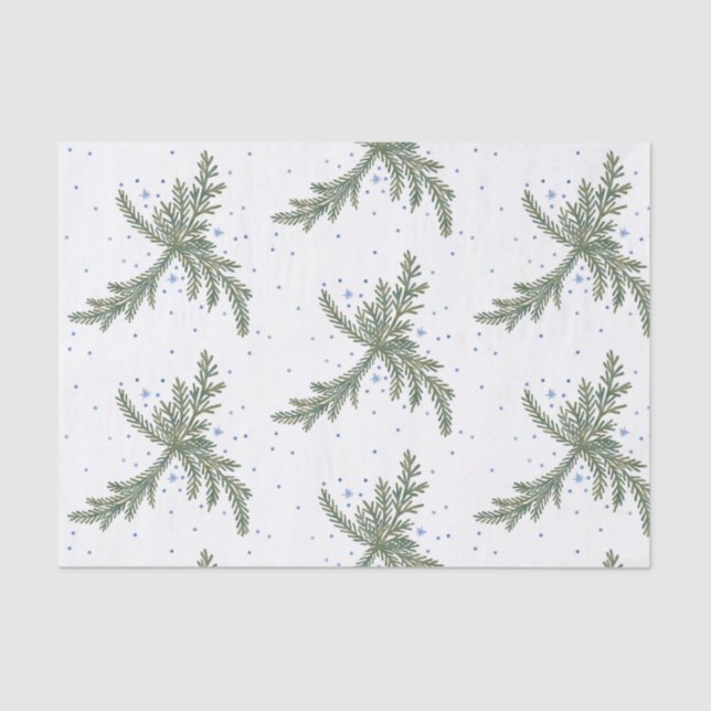 Fir Branches Winter Tissue Paper (Front)