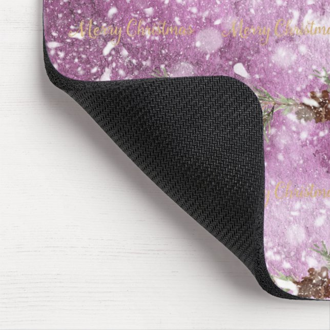 Fir Branches With Pine Cones On Snow Mouse Pad (Corner)