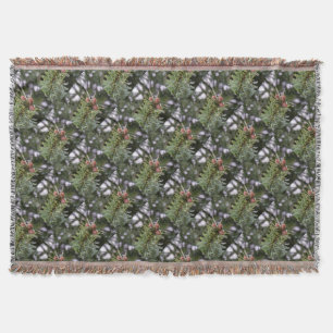 Fir buds throw blanket