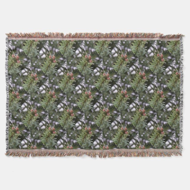 Fir buds throw blanket (Front)