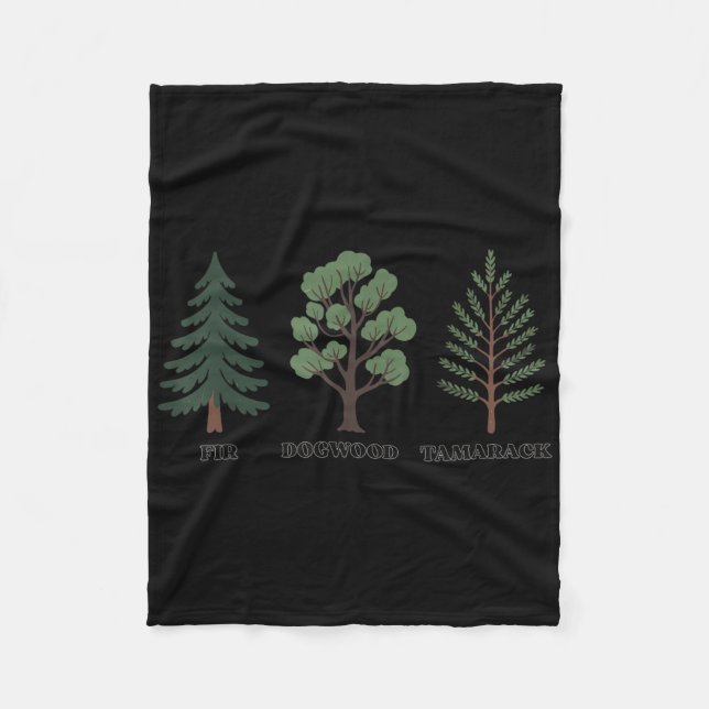 Fir Dogwood Tamarack Nature Lover  Fleece Blanket (Front)