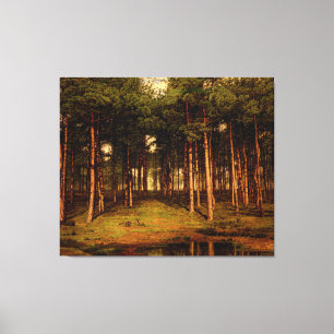 Fir Forest in Putte with Rabbits Jean Lamorinière Canvas Print