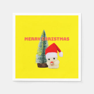 Fir Tree and Ghost Christmas Napkin