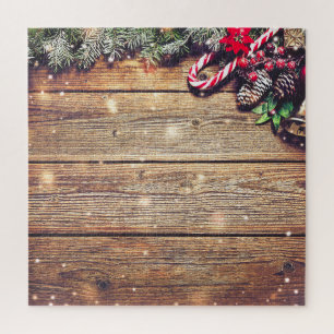 Fir Tree Christmas: Dark Wood Decoration Jigsaw Puzzle