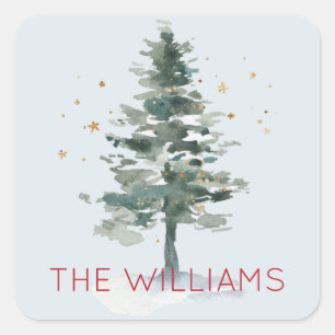 Fir Tree Christmas Holiday Sticker