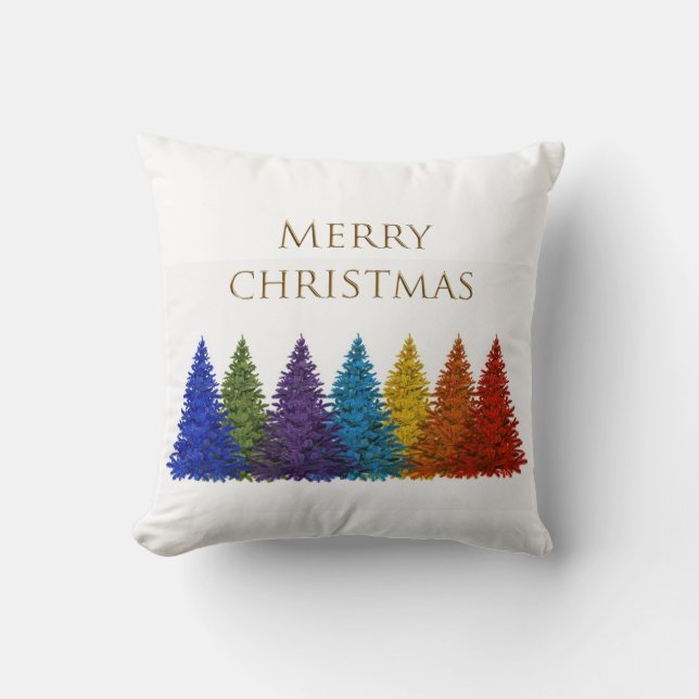 Fir Tree Christmas Throw Pillow (Front)
