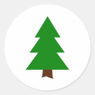 Fir tree classic round sticker