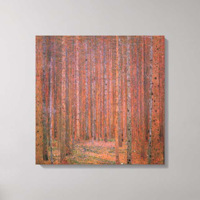 Fir Tree Forest (by Gustav Klimt) Canvas Print (Front)