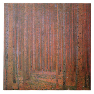 Fir Tree Forest (by Gustav Klimt) Tile