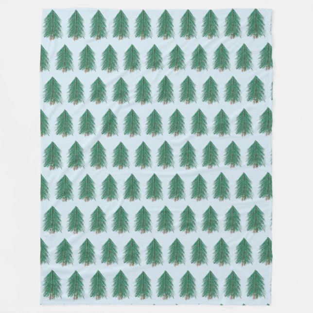 Fir Tree Forest Fleece Blanket (Front)