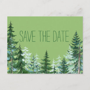 Fir Tree Forest Wedding Save the Postcards