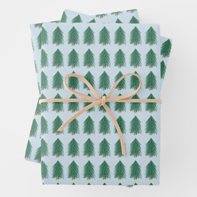 Fir Tree Forest Wrapping Paper Sheet (In situ)