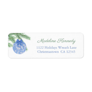 Fir Tree Ginger Jar Bauble Holidays Return Address